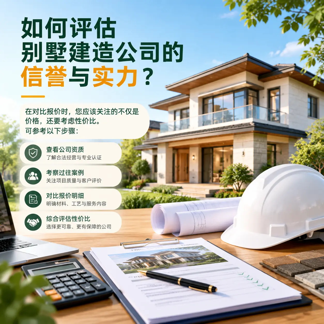 如何评估 平塘 别墅建造公司的信誉与实力？