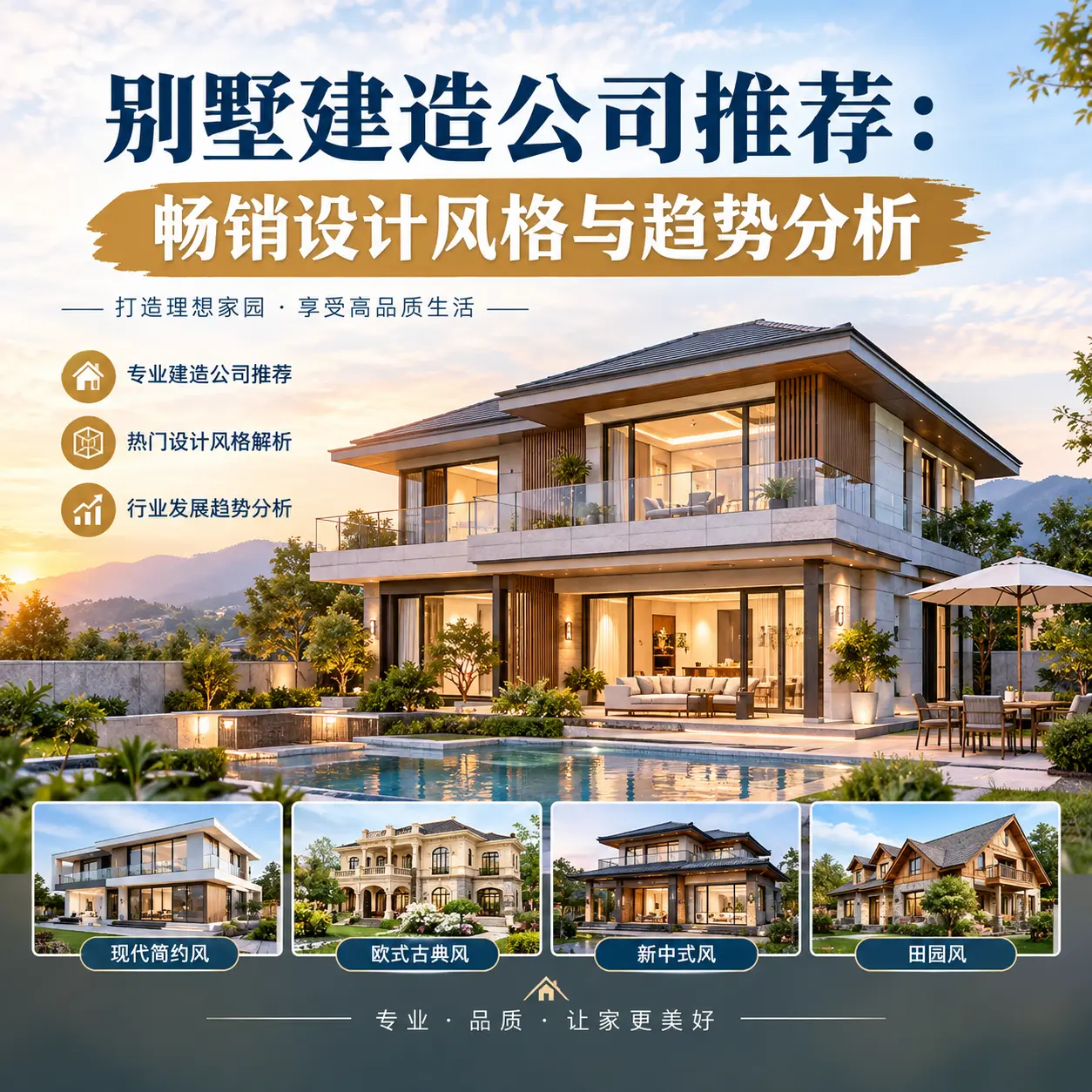 别墅建造公司推荐： 平塘 畅销设计风格与趋势分析