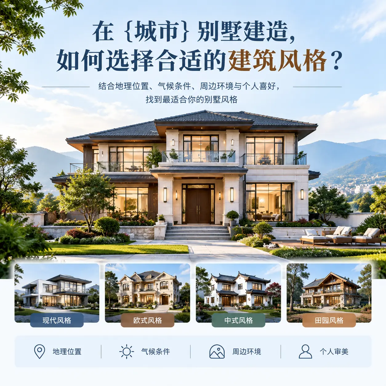 在 平塘 别墅建造，如何选择合适的建筑风格？